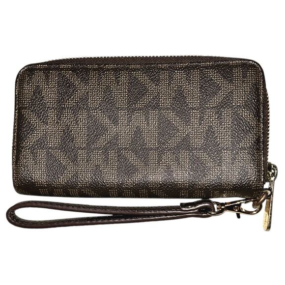 Michael Kors Jet Set Travel Continental Logo Zip Around Wristlet Wallet - Picture 6 of 8